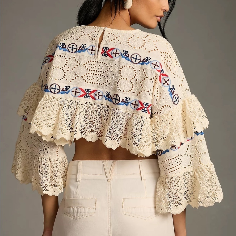 NWT Ruffle Lace Shrug - Picture 2 of 5